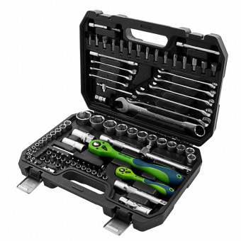 Набор инструментов 1/2", 1/4" CrV 82 предмета Сибртех