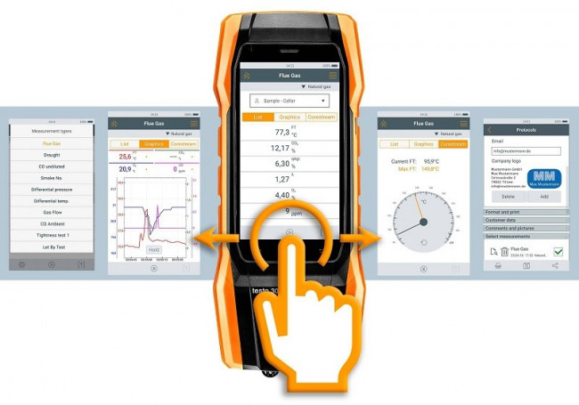 Комплект Testo 300 (O2, CO  без Н2-компенсации до 4000 ppm) Комплект Testo 300 (O2, CO  без Н2-компенсации до 4000 ppm)