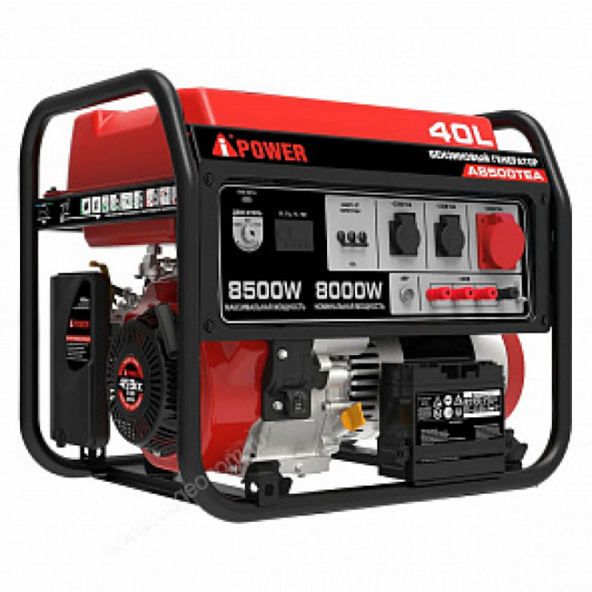 Бензиновый генератор A-iPower A8500TEA + блок автозапуска A-iPower 400 В, 25 А + транспортировочный комплект A-iPower L Бензиновый генератор A-iPower A8500TEA + блок автозапуска A-iPower 400 В, 25 А + транспортировочный комплект A-iPower L