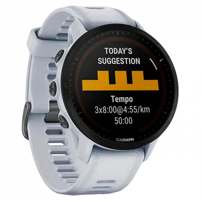 Часы Garmin Forerunner 955 Solar с белым ремешком Часы Garmin Forerunner 955 Solar с белым ремешком