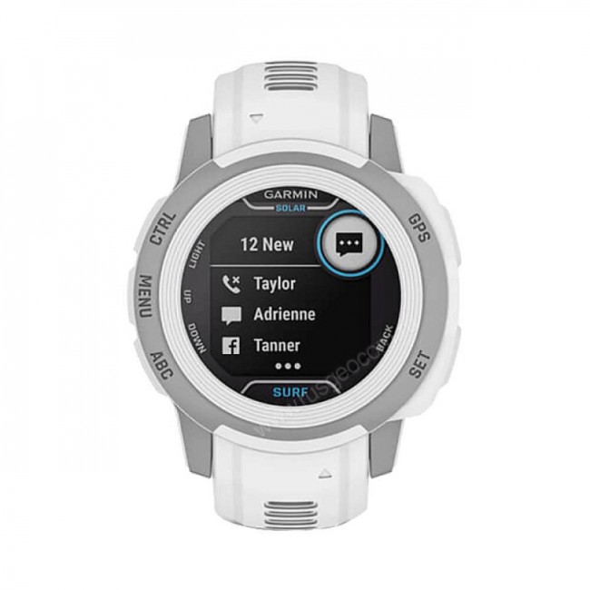 Часы Garmin Instinct 2s Solar Surf белый с серебристым безелем Часы Garmin Instinct 2s Solar Surf белый с серебристым безелем