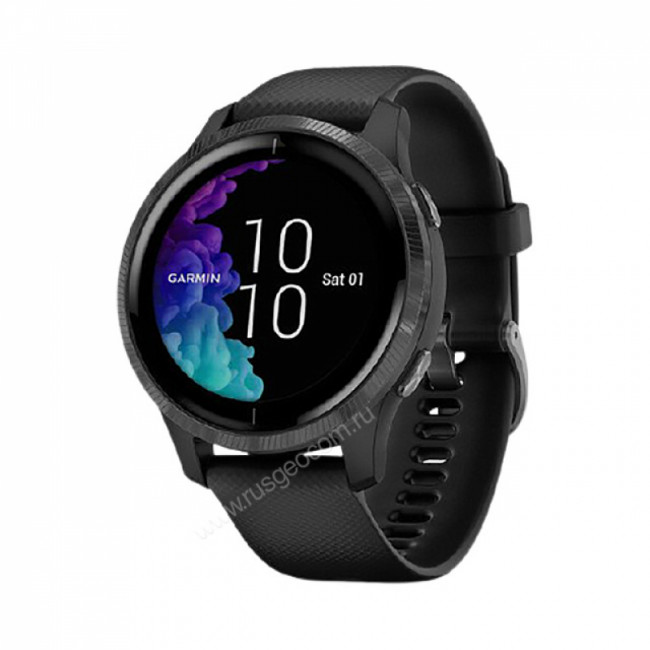 Часы Garmin Venu черные с серым безелем Часы Garmin Venu черные с серым безелем