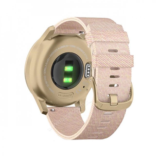 Часы Garmin Vivomove Style светло-золотистый с розовым плетеным нейлоновым ремешком Часы Garmin Vivomove Style светло-золотистый с розовым плетеным нейлоновым ремешком