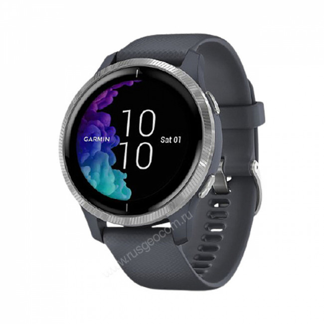 Часы Garmin Venu синий гранит с серебристым безелем Часы Garmin Venu синий гранит с серебристым безелем