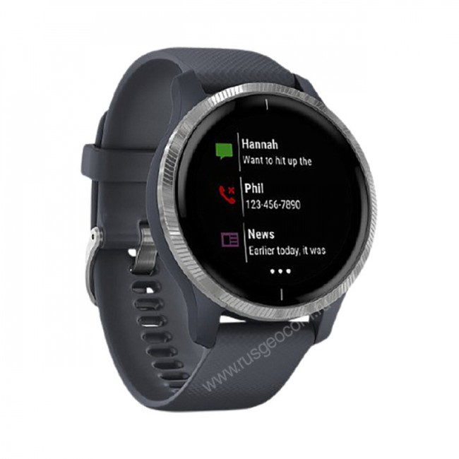 Часы Garmin Venu синий гранит с серебристым безелем Часы Garmin Venu синий гранит с серебристым безелем